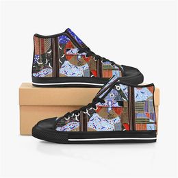 GAI DIY Custom Shoes Mens Classic Canvas High Cut Skateboard Casual UV Printing Colourful Women Sports Sneakers Waterproof Fashion Outdoor Accept Customization