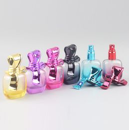 New Fashion 15ml 3D Bow Refillable bottle Mini Glass Spray Atomizer Travel Portable Empty Perfume Bottle LX3925