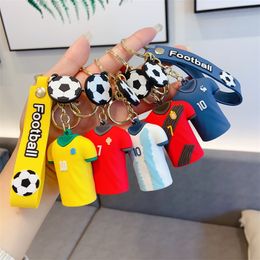 Collectable Soccer World Cup jersey keychain men's backpack small pendant creative personality boys car key chain charm