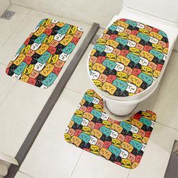 Toilettensitzabdeckungen Mini Tier Badezimmer Badematte Set Nicht-rutschfeste Flanell Duschboden 3PCS Abdeckung Spa￟ Eingangs Teppich Dekoration