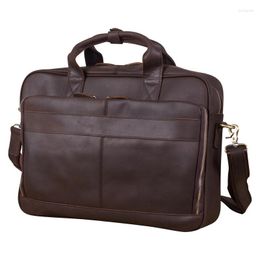 Briefcases Men's Leather Bag Briefcase Office Bags For 16'' Laptop Men Genuine Male Totes Handbags