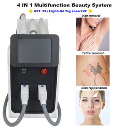 4 IN 1 Multifunctional Machine OPT IPL Hair Removal Elight RF Skin Rejuvenation Nd Yag Laser Clean Eyebrows Therapy Black Doll Treatment Device CE Approved