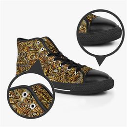 GAI Men Custom Shoes Designer Canvas Women Sneakers Hand Painted Fashions High Cut Black Trainers