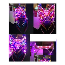 Other Festive Party Supplies Led Light Up Cat Rabbit Mice Ear Horn Crown Headband Adt Kids Party Glowing Flashing Hairband Hoop Pr Dhz1U