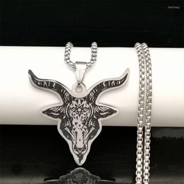 Pendant Necklaces Cuban Stainless Steel Chain Sheep Witchcraft Prayer Jewellery Fashion Collar Initial Necklace Chains For Men Women's