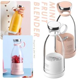 Portable Blender Personal Size Blender for Juice Shakes Smoothies Wireless Charging with Four Blades Mini Blender Travel Bottle RRA617