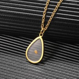 Chains Drop Open Mustard Seed Pendant Necklace Teardrop Water Hollow Charming Women Stainless Steel Party Accessories Gifts