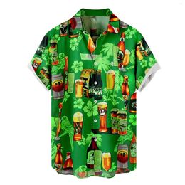 Men's Casual Shirts Mens Printed Hawaiian Short Sleeve Button Down Beach Shirt For Man Breathable Pyjama Romper