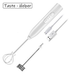 Blender Mixers Electric Handheld Milk Frother Rechargeable Coffee Foamer with 2 Whisks 3-Speed Mini Stirrer for Cappuccino Latte Egg Mix 221117