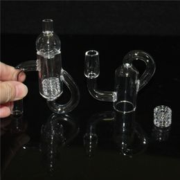 Smoking Diamond Knot Loop Quartz Bangers Set 10mm 14mm 18mm Male Female 45 90 Degrees Quartz Banger Nails For Glass Bongs Dab Rigs