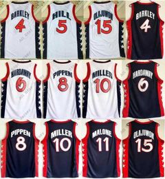 Basketball Jerseys 199 6 Dream US Team Basketball Jersey Hakeem Olajuwon Jersey Penny Hardaway Charles Barkley Reggie Miller Scottie Pippen Grant Hill Karl