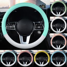 Steering Wheel Covers High-quality Mixed Color Micro Fiber Leather Car Cover Skin Affinity