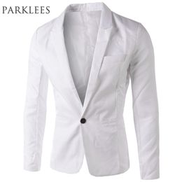 Womens Suits Blazers Brand White Men Arrival s Slim Fit Jacket Korean Stylish Single Button Suit Costume Veste Homme 221117