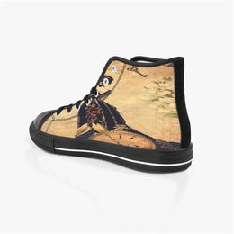 GAI GAI Men Custom Shoes Designer Canvas Womens Sneakers Hand Painted Purple Fashion Mid Cut Trainer