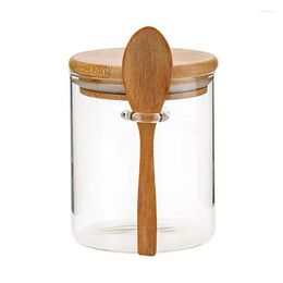 Storage Bottles Big Deal Food Glass Jar Clear Sealed Canister Container With Lid And Spoon For Loose Tea Salt Sugar Coffee Bean Preserva