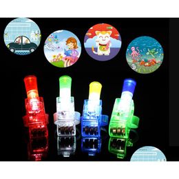 Party Favour Cartoon Finger Projection Light Ring Glowing Party Favours Led Up Flash Rings Childrens Luminous Toys Birthday Christmas Dh9Bv