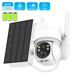 IP Cameras Solar Camera Wifi Outdoor 1080P PIR Human Detection Wireless Surveillance With Panel 7800mAh Recharge Battery 221117