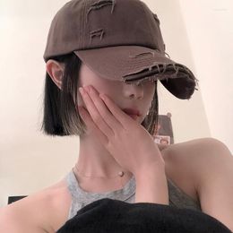 Ball Caps Ins Fashion Tide Brand Women's Baseball Cap Spring And Autumn Face Small Soft Top Sun Hat All-Match Back Button
