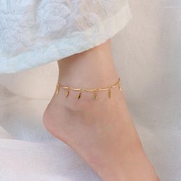 Anklets Fashion Female Sandy Beach Barefoot Sandals Titanium Steel Leaf For Women Girl Anniversary Birthday Jewelry Gift