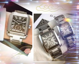 Only My Factory Goods Watch Premium Men Women Three Pins Square Roman Dial Quartz Movement Male Time Clock Stainless Steel Couple Silver Black Color gifts Wristwatch