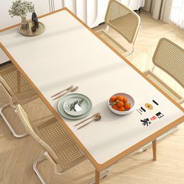 Table Cloth Bouncy Silicone Desk Mat Simple Tablecloth Rectangular Waterproof And Oil-Proof Disposable Anti-Scald Leather Coffee