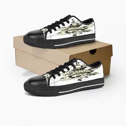 Мужчины Женщины DIY Custom Shoes Low Top Canvas Skateboard Triple Black Customization UV Print