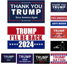 In Stock Thank You Trump Banner Flags 2024 I'll Be Back Presidential Election Flag