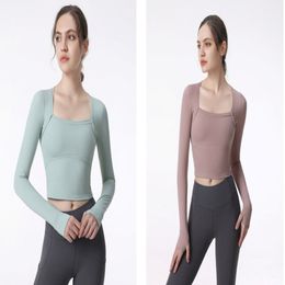 A-001 yoga top Women's breathable fast drying exercise yoga suit Long sleeve slim outdoor fitness T-shirt