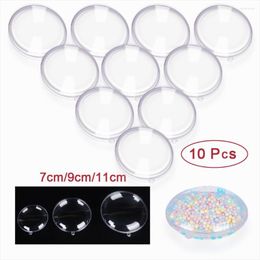 Party Decoration 10pcs Christmas Transparent Flat Ball Plastic Clear Baubles Open Candy Gift Box Home Decor For Wedding 7/9/11cm