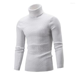 Men's Sweaters Small Asian Size Winter Warm Men's Fashion Slim Fit Solid Turtleneck Sweater Casual Knitted Pullover Jumper