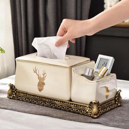 Tissue Boxes Nordic Home Box Rectangle Stand Luxury Desk Accessories Modern Servilletero Decoration BK50ZJ