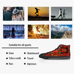 DIY Custom shoes Men Classic Canvas High Skateboard casual UV printing white women sports sneakers waterproof fashion outdoors Accept customization