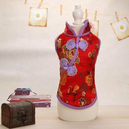 Dog Apparel Cheongsam Pet Clothes Summer Dresses For Dogs Skirt Chinese Dress Puppy Cat Pets Clothing Chihuahua