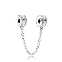 Classic Safety Chain Charm with Original Box for Pandora Sterling Silver Bangle Bracelet Women Jewellery Making Safe Chains Charms Factory wholesale