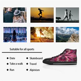 Men Custom Shoes Designer Canvas Women Sneakers Hand Painted Fashion High Cut White Trainer