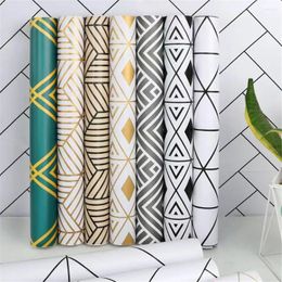 Wallpapers Geometric Wallpaper Self Adhesive Grid Arrow Peel And Stick Flower Leaves Contact Paper For Wall Renovation Furniture Sticker
