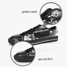 men women DIY custom shoes low top Canvas Skateboard sneakers triple black customization UV printing sports sneakers daishu 167-13