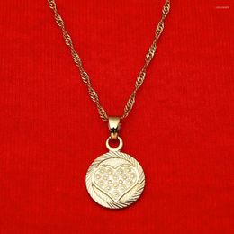 Pendant Necklaces Fashion Heart Pendants Chokers Women Gold Color African Jewelry Accessory Gifts