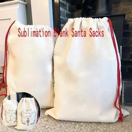 DHL Sublimation Blank Santa Sacks DIY Personlized Drawstring Bag Christmas Gift Bags Pocket Heat Transfer ss1117
