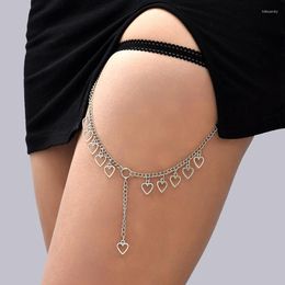 Anklets Creative Love Elastic Legchain Women INS Style Fashion Personality Bodychain Sexy Sweet Summer Female Body Decoration Chain