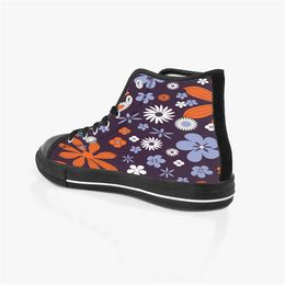 Designer Men Stitch Shoes Custom Sneakers Canvas Women Fashion Black Orange Mid Cut Breathable Walking Jogging Trainers Color58