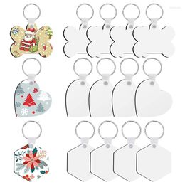 Keychains Pack Of 15pcs Sublimation Blank Set - DIY MDF Kit Bag Ornament Tag Hanging Pendant Different Shape Dropship