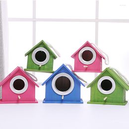 Bird Cages Holder Wood Cage Feeder Toys Outdoor Parrot Hanging House Small Pigeon Nidos Para Pajaros Products DL60NL