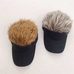 Berets 2022 Wig One-Piece Fashion Trend Peaked Cap Men And Women Korean Version Personality Funny Handsome Empty Top Hat