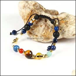 Charm Bracelets Universe Galaxy The Eight Planets In Solar System Guardian Star Rame Bracelet With All Natural Stone Beads Wholesale Dhfxy