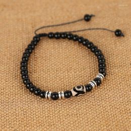 Anklets AAK024 Vintage Fashion Bangles Bracelet Jewellery Mens Womens Tibetan Silver Obsidia Anklet Barefoot Sandal Beach Foot Chain Mujer