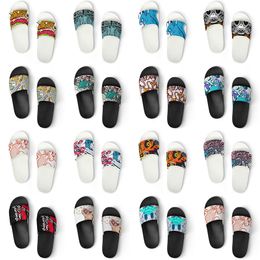 men women custom slippers shoes artoon animal design diy word black white blue red mens trainer 051