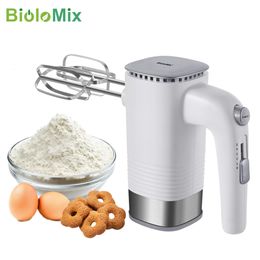 Blender BioloMix Food Processors 5-Speed 500W Hand Mixer Electric Handheld Kitchen Dough Blender With 2 Beaters 1 Whisk 2 Dough Hooks 221117