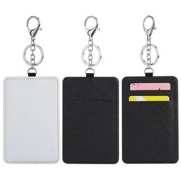 Party Favour Sublimation Keychain Wallet Holder Sundries PU Leather ID Badge Card Holders Blocking Pocket ID Driver Licence RRC498