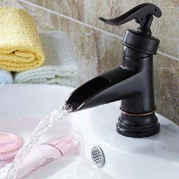 Bathroom Sink Faucets "Water Pump Look" Style Black Oil Rubbed Antique Brass Basin Mixer Tap Faucet One Hole Single Handle Mnf298